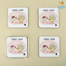 Load image into Gallery viewer, Beer Love Coasters (With Holder) - Set of 4