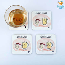 Load image into Gallery viewer, Beer Love Coasters (With Holder) - Set of 4