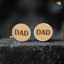 Load image into Gallery viewer, Dad Wooden Cufflinks
