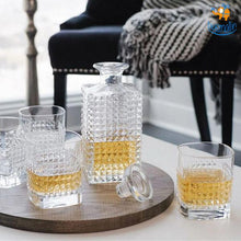 Load image into Gallery viewer, Italian Crystal Glass Whiskey Set - 5 pcs