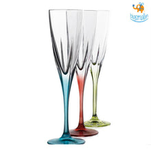 Load image into Gallery viewer, Elegante' Crystal Tint Champagne Flutes - Set of 6