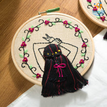 Load image into Gallery viewer, Handmade Boho-Girl Embroidery Hoop Art