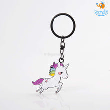 Load image into Gallery viewer, Happy Zappy Unicorn Metallic Keychain