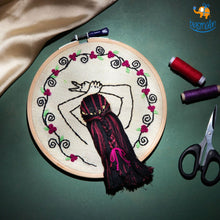Load image into Gallery viewer, Handmade Boho-Girl Embroidery Hoop Art