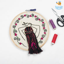 Load image into Gallery viewer, Handmade Boho-Girl Embroidery Hoop Art