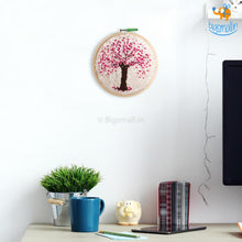 Load image into Gallery viewer, Handmade Cherry Blossom Embroidery Hoop Art