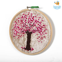 Load image into Gallery viewer, Handmade Cherry Blossom Embroidery Hoop Art