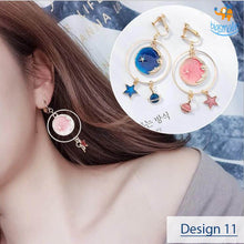 Load image into Gallery viewer, Japanese Moon Drop Dangler Earrings