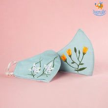 Load image into Gallery viewer, Hand-Painted Floral Cotton Mask