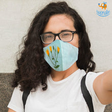 Load image into Gallery viewer, Hand-Painted Floral Cotton Mask