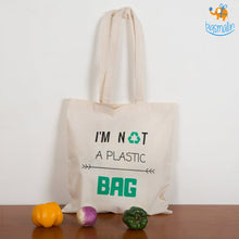 Load image into Gallery viewer, I'm Not a Plastic Tote Bag - Set of 2