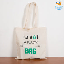 Load image into Gallery viewer, I'm Not a Plastic Tote Bag - Set of 2