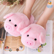 Load image into Gallery viewer, Piggy Plush Slippers (UK Size 4-8.5)
