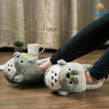 Load image into Gallery viewer, Totoro Plush Slippers (UK Size 4 - 8)