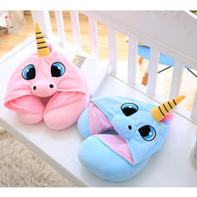Load image into Gallery viewer, Unicorn Hoodie Neck Pillow