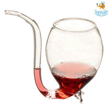 Load image into Gallery viewer, Wine Glass with Straw