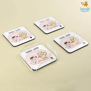 Beer Love Coasters (With Holder) - Set of 4