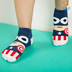 Cartoon Superhero Socks - Set of 5