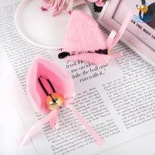 Load image into Gallery viewer, Cat Ear Hair Pins With Bells - Set of 2
