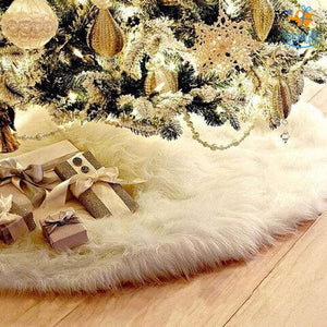 Faux Fur Christmas Tree Mat