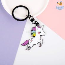 Load image into Gallery viewer, Happy Zappy Unicorn Metallic Keychain
