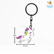 Load image into Gallery viewer, Happy Zappy Unicorn Metallic Keychain
