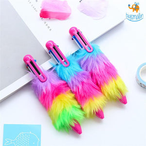 Multicolored Fur Pen - Set of 2