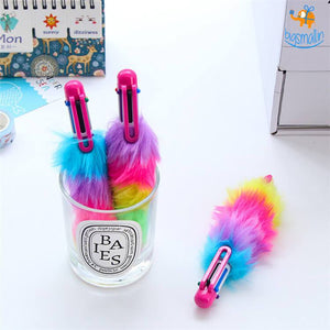 Multicolored Fur Pen - Set of 2