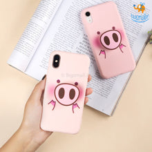 Load image into Gallery viewer, Piggy Phone Iphone Cover with Pop Socket
