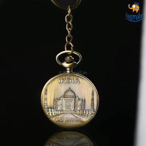 India Souvenir Pocket Watch Keychain