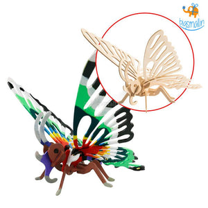 Painting 3D Wooden Puzzle - Butterfly