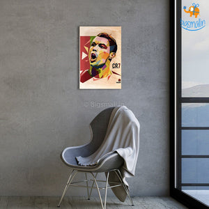 Footballer Printed Wooden Poster