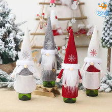 Load image into Gallery viewer, Santa Claus Felt Wine Bottle Covers - Set of 2

