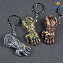 Load image into Gallery viewer, Thanos Infinity Gauntlet Metallic Keychain
