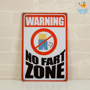 No Fart Zone Tin Board