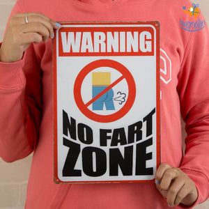 No Fart Zone Tin Board