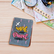 Load image into Gallery viewer, Travel Harder Beaded Passport Cover

