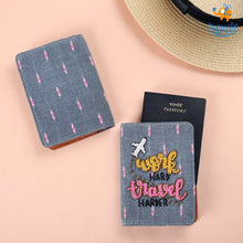 Load image into Gallery viewer, Travel Harder Beaded Passport Cover
