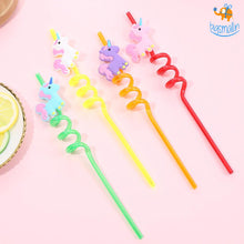 Load image into Gallery viewer, Unicorn Spiral Straw - Set of 4
