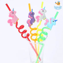 Load image into Gallery viewer, Unicorn Spiral Straw - Set of 4
