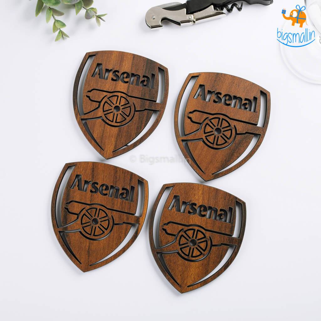 Arsenal Laser Cut Wooden Coasters Set of 4