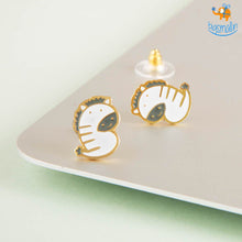 Load image into Gallery viewer, Zebra Gold Plated Earrings
